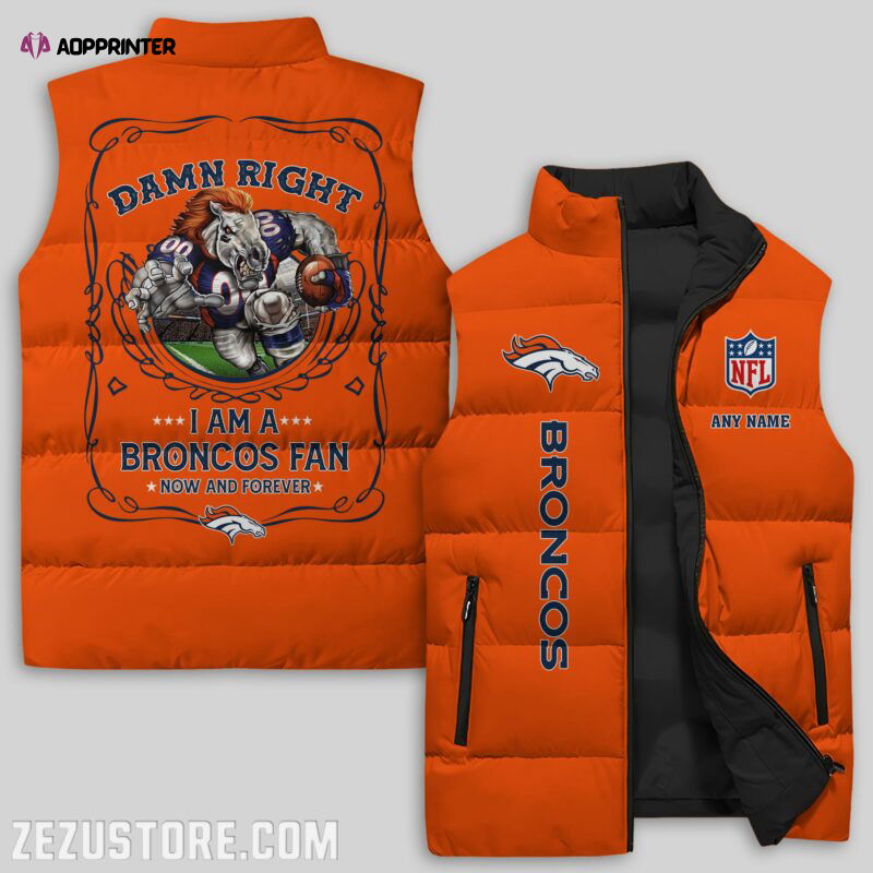 Denver Broncos NFL Sleeveless Puffer Jacket Custom For Fans Gifts Denver Broncos NFL Sleeveless Puffer Jacket Custom For Fans Gifts