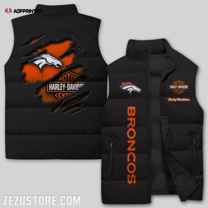 Denver Broncos NFL Sleeveless Puffer Jacket Custom For Fans Gifts