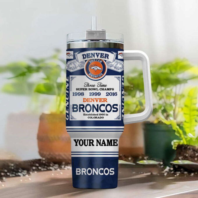 Denver Broncos NFL Super Bowl Champs Pride Personalized Stanley Tumbler 40Oz Gift for Fans