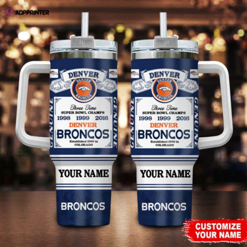 Cart 7 Denver Broncos NFL Super Bowl Champs Pride Personalized Stanley Tumbler 40Oz Gift for Fans