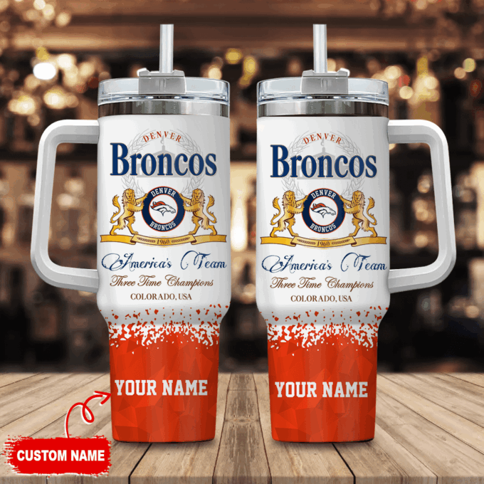 Denver Broncos Personalized NFL Champions Modelo 40oz Stanley Tumbler Gift for Fans