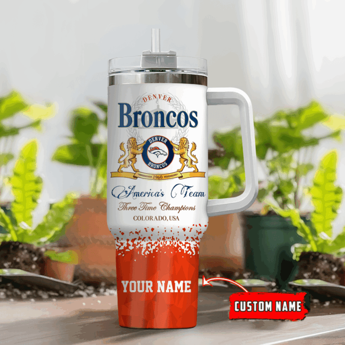 Denver Broncos Personalized NFL Champions Modelo 40oz Stanley Tumbler Gift for Fans