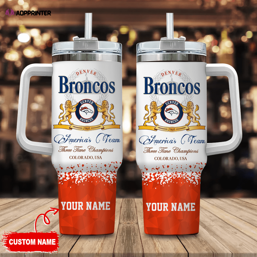 Denver Broncos Personalized NFL Champions Modelo 40oz Stanley Tumbler Gift for Fans Denver Broncos Personalized NFL Champions Modelo 40oz Stanley Tumbler Gift for Fans