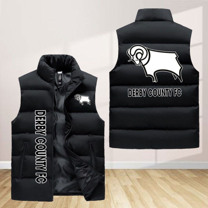 Derby County Sleeveless Puffer Jacket Custom For Fans Gifts