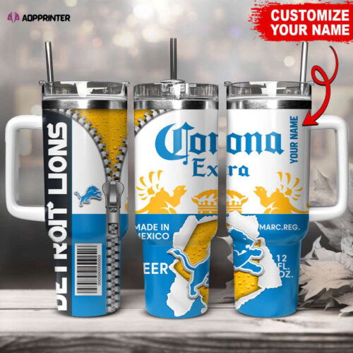 Detroit Lions NFL Corona Extra Personalized Stanley Tumbler 40Oz Gift for Fans