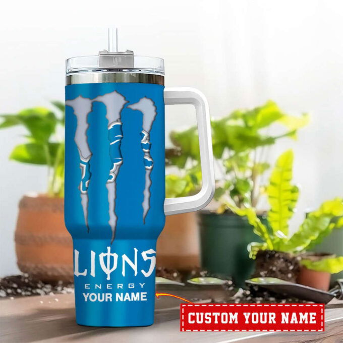 Detroit Lions NFL Energy Nutrition Facts Personalized Stanley Tumbler 40Oz Gift for Fans