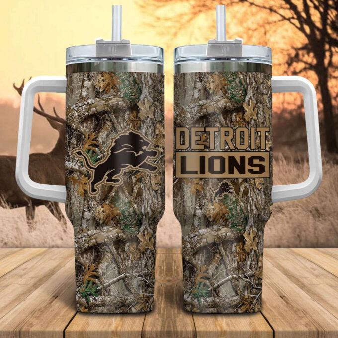Detroit Lions NFL Hunting Tumbler Stanley Tumbler 40oz Gift for Fans