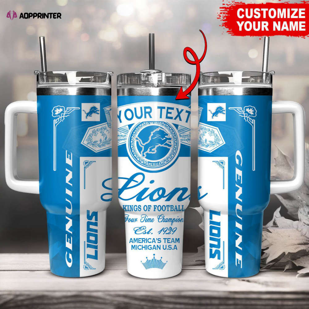 Detroit Lions NFL Kings Of Football Custom Your Text Stanley Tumbler 40Oz Gift for Fans Detroit Lions NFL Kings Of Football Custom Your Text Stanley Tumbler 40Oz Gift for Fans