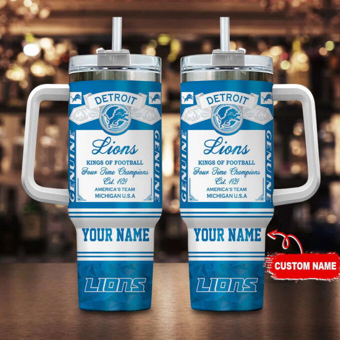 Detroit Lions NFL Kings Of Football Personalized Stanley Tumbler 40oz Gift for Fans