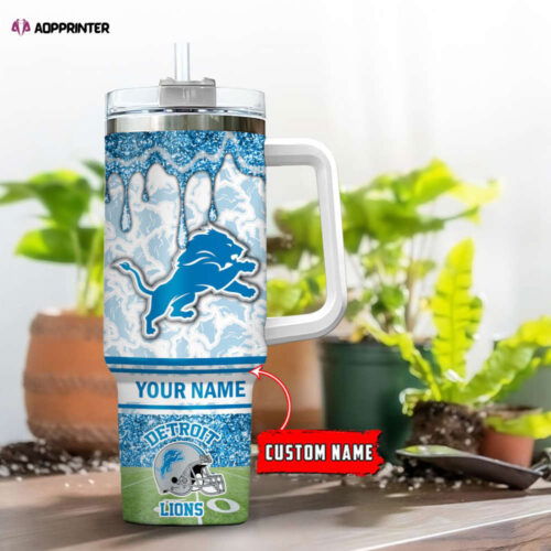Detroit Lions NFL Personalized Stanley Tumbler 40oz Gift for Fans