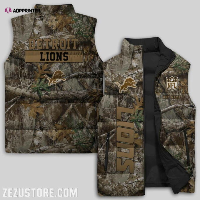 Detroit Lions NFL Sleeveless Puffer Jacket Custom For Fans Gifts
