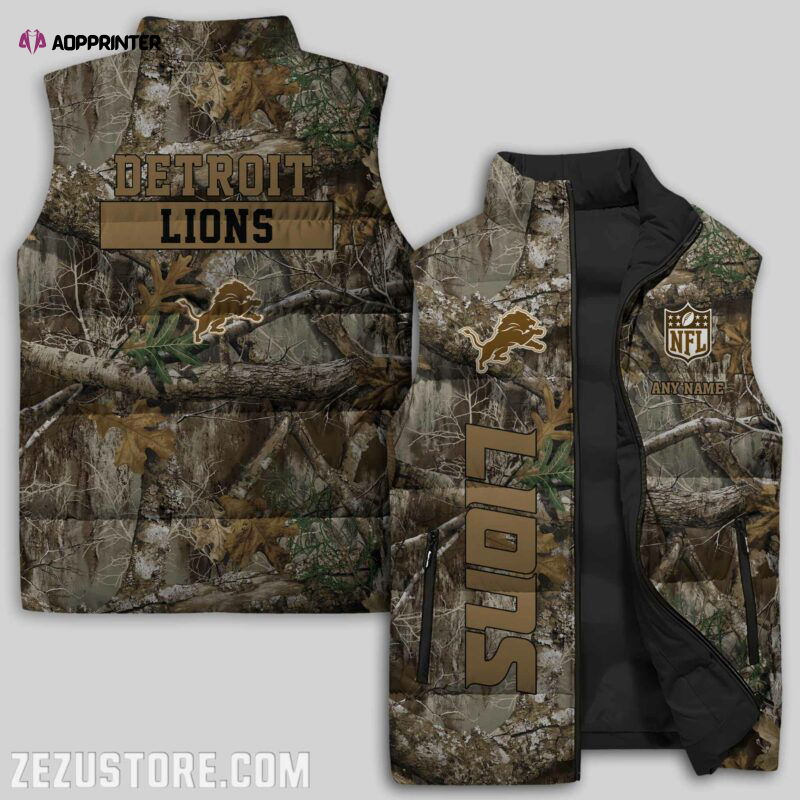 Detroit Lions NFL Sleeveless Puffer Jacket Custom For Fans Gifts Detroit Lions NFL Sleeveless Puffer Jacket Custom For Fans Gifts