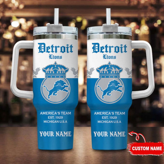 Detroit Lions Personalized NFL Corona Extra 40oz Stanley Tumbler Gift for Fans