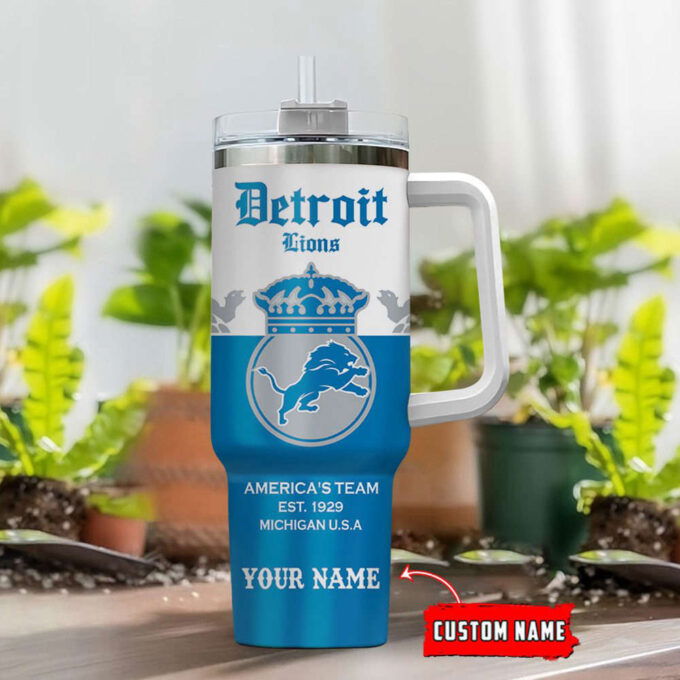 Detroit Lions Personalized NFL Corona Extra 40oz Stanley Tumbler Gift for Fans