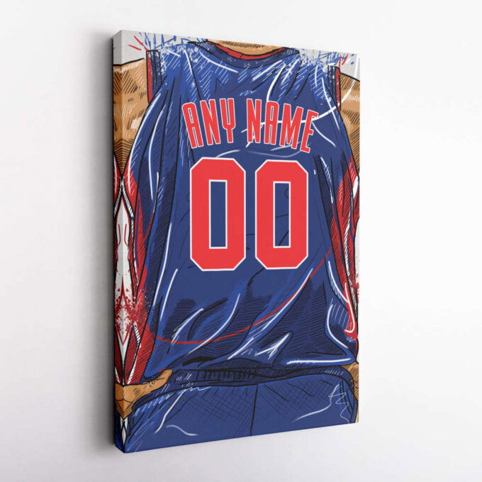 Detroit Pistons Jersey Personalized Jersey NBA Custom Name and Number Canvas Wall Art Home Decor Framed Poster Man Cave Gift