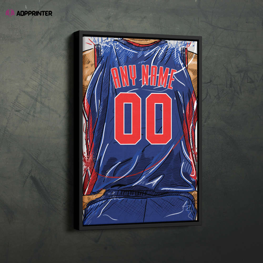 Detroit Pistons Jersey Personalized Jersey NBA Custom Name and Number Canvas Wall Art Home Decor Framed Poster Man Cave Gift Detroit Pistons Jersey Personalized Jersey NBA Custom Name and Number Canvas Wall Art Home Decor Framed Poster Man Cave Gift