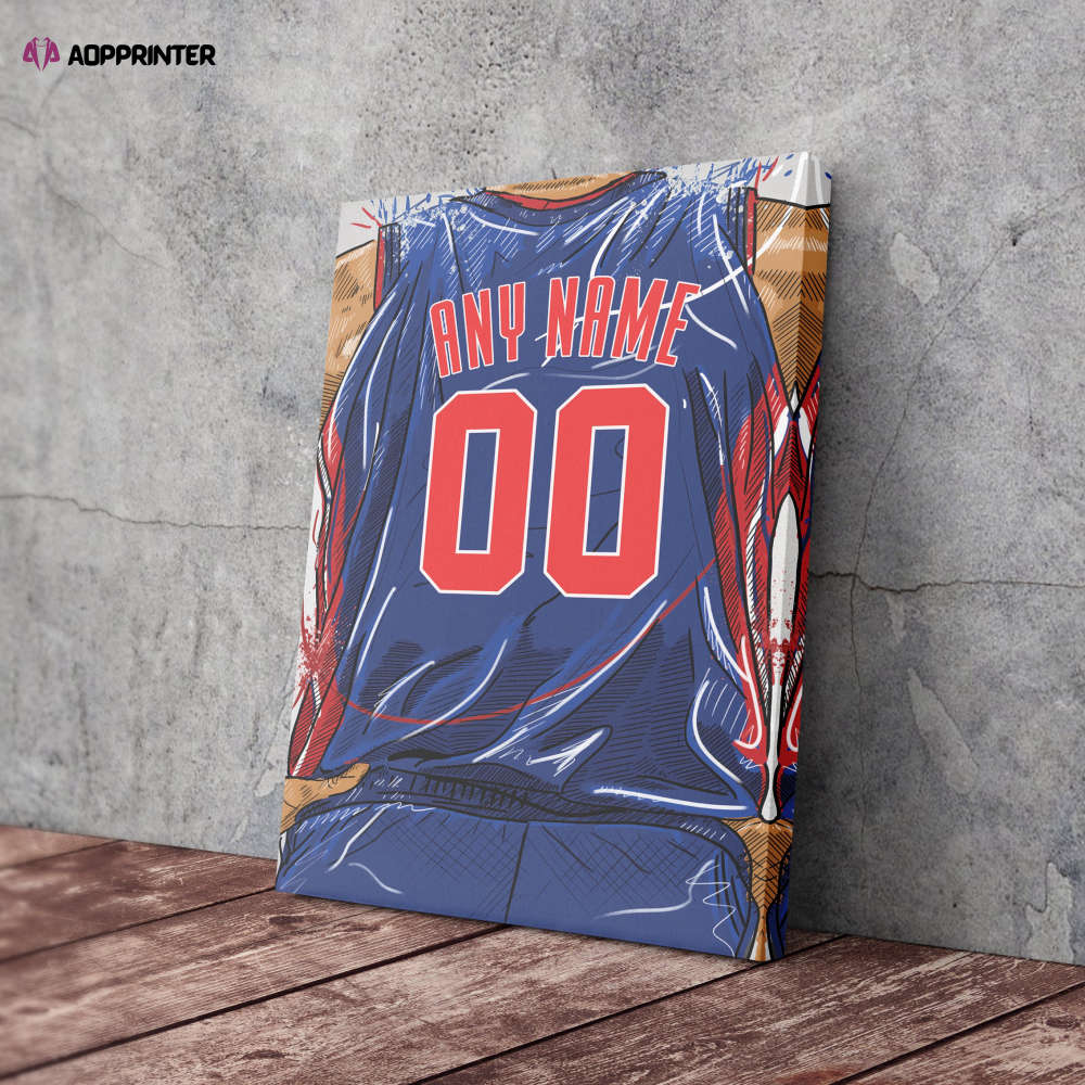 Detroit Pistons Jersey Personalized Jersey NBA Custom Name and Number Canvas Wall Art Home Decor Man Cave Gift Detroit Pistons Jersey Personalized Jersey NBA Custom Name and Number Canvas Wall Art Home Decor Man Cave Gift
