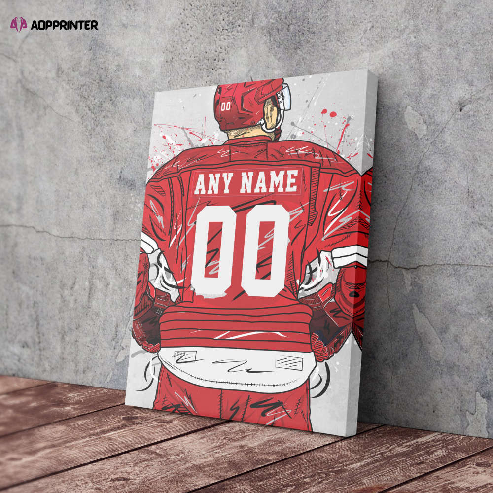 Detroit Red Wings Jersey NHL Personalized Jersey Custom Name and Number Canvas Wall Art Home Decor Detroit Red Wings Jersey NHL Personalized Jersey Custom Name and Number Canvas Wall Art Home Decor