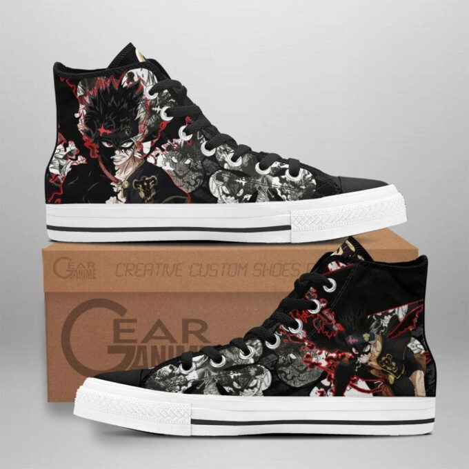Devil Asta High Top Shoes Custom Black Clover Anime For Fans