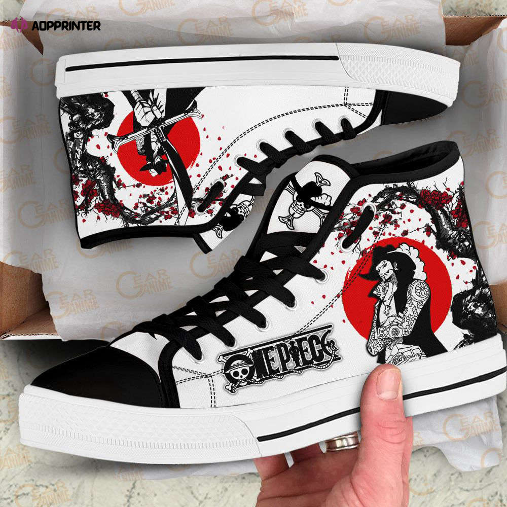 Dracule Mihawk High Top Shoes Japan Style For Fans One Piece Anime Dracule Mihawk High Top Shoes Japan Style For Fans One Piece Anime