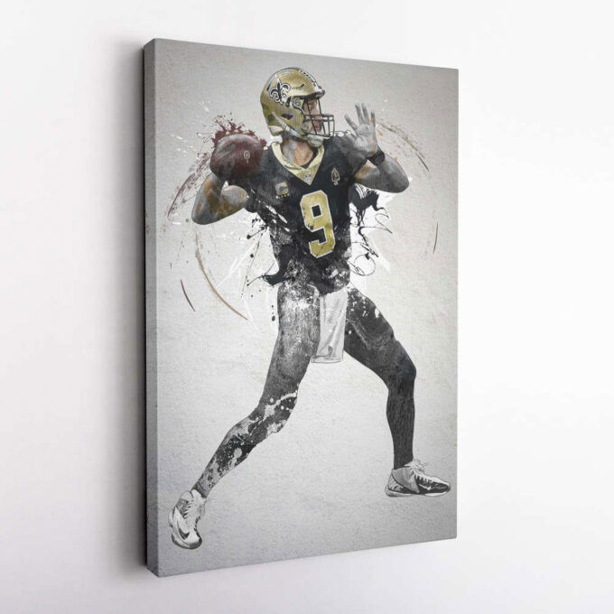 Drew Brees Poster New Orleans Saints NFL Framed Wall Art Home Decor Canvas Print Artwork