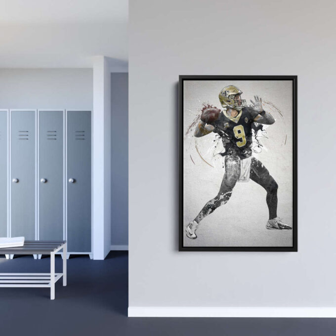 Drew Brees Poster New Orleans Saints NFL Framed Wall Art Home Decor Canvas Print Artwork