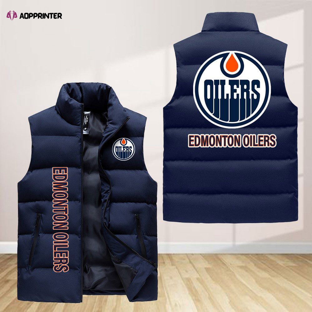 Edmonton Oilers Sleeveless Puffer Jacket Custom For Fans Gifts Edmonton Oilers Sleeveless Puffer Jacket Custom For Fans Gifts