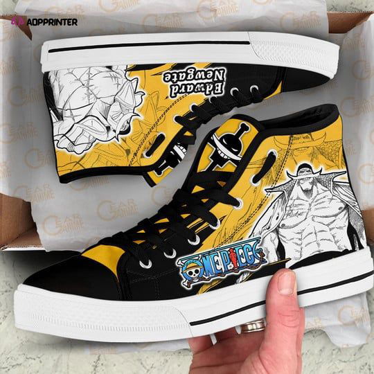 Edward Newgate High Top Shoes Mix Manga For Fans One Piece Anime Edward Newgate High Top Shoes Mix Manga For Fans One Piece Anime