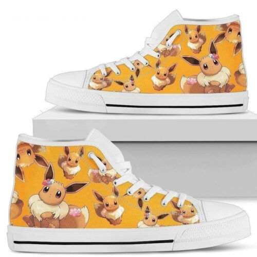 Eevee High Top Shoes Custom For Fans Pokemon