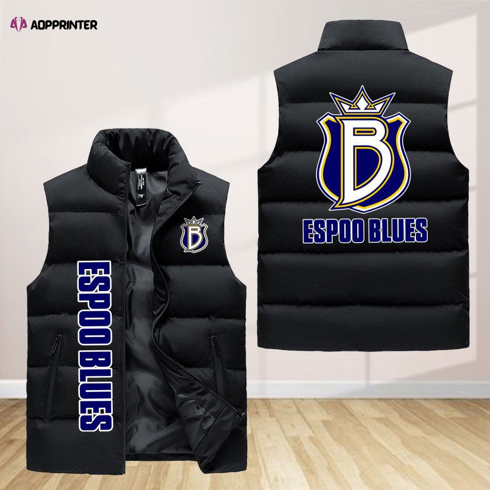 Espoo Blues Sleeveless Puffer Jacket Custom For Fans Gifts Espoo Blues Sleeveless Puffer Jacket Custom For Fans Gifts