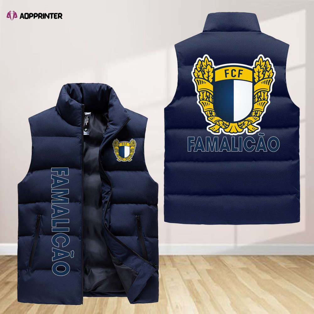 F.C. Famalicao Sleeveless Puffer Jacket Custom For Fans Gifts F.C. Famalicao Sleeveless Puffer Jacket Custom For Fans Gifts