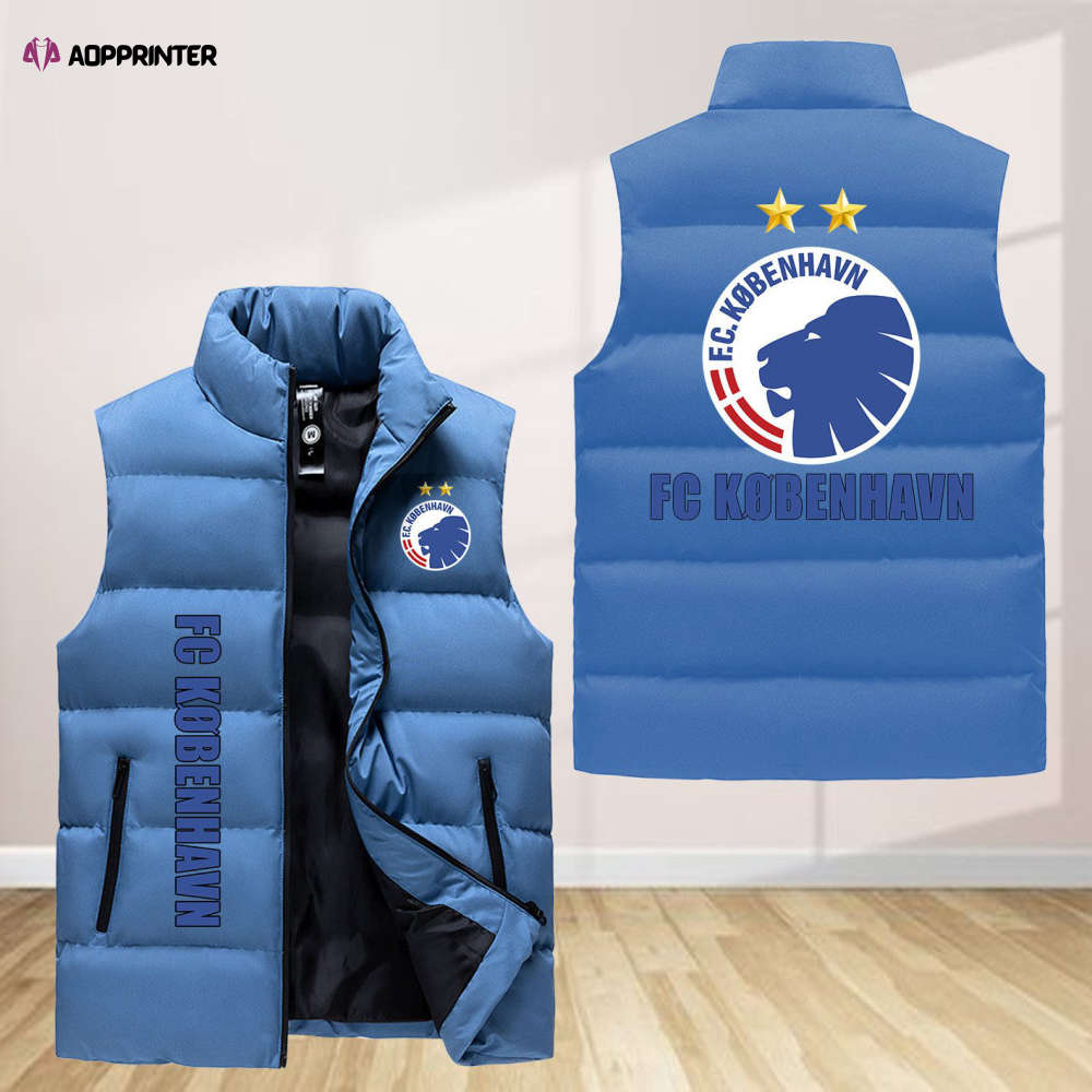 F.C. Kobenhavn Sleeveless Puffer Jacket Custom For Fans Gifts F.C. Kobenhavn Sleeveless Puffer Jacket Custom For Fans Gifts