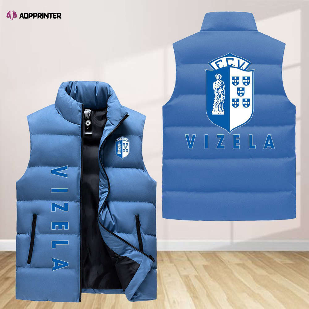 F.C. Vizela Sleeveless Puffer Jacket Custom For Fans Gifts F.C. Vizela Sleeveless Puffer Jacket Custom For Fans Gifts