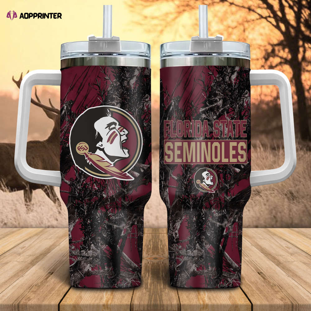 Florida State Seminoles NCAA Hunting Personalized Stanley Tumbler 40oz Gift for Fans Florida State Seminoles NCAA Hunting Personalized Stanley Tumbler 40oz Gift for Fans