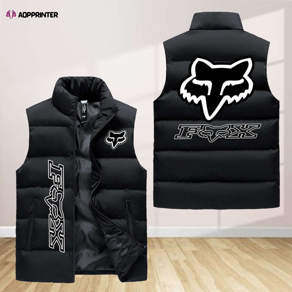 Fox Racing Sleeveless Puffer Jacket Custom For Fans Gifts Fox Racing Sleeveless Puffer Jacket Custom For Fans Gifts