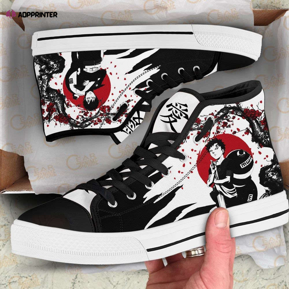 Gaara High Top Shoes Custom Naruto Anime Japan Style For Fans Gaara High Top Shoes Custom Naruto Anime Japan Style For Fans