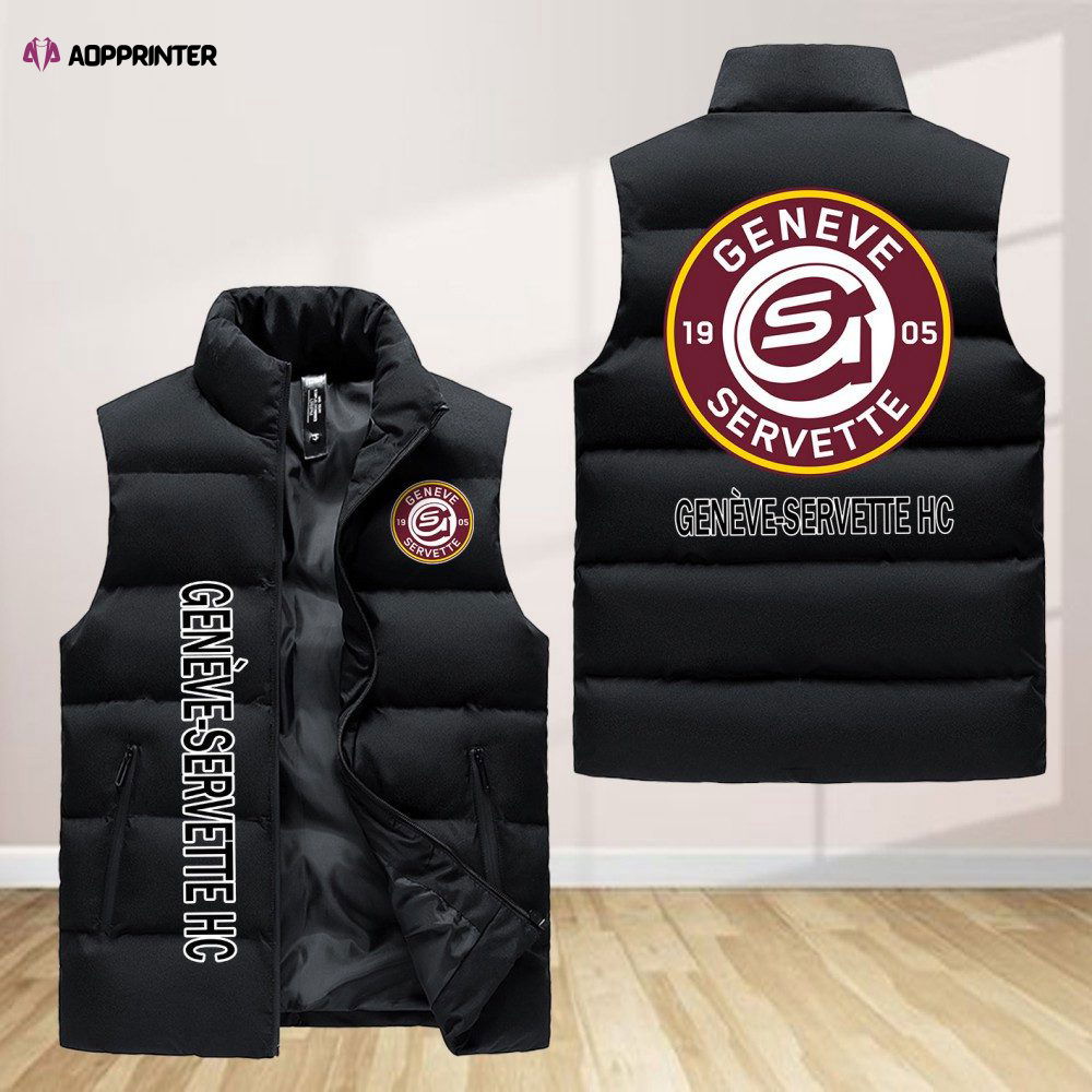 Geneve Servette Hc Sleeveless Puffer Jacket Custom For Fans Gifts Geneve Servette Hc Sleeveless Puffer Jacket Custom For Fans Gifts