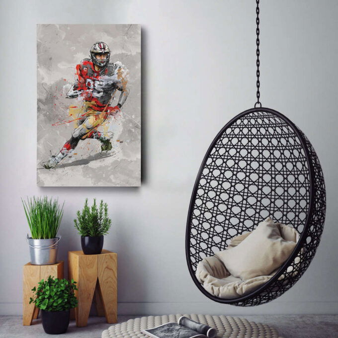 George Kittle Poster San Francisco 49ers NFL Canvas Wall Art Home Decor Framed Poster Man Cave Gift