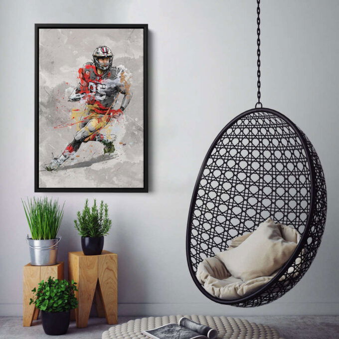 George Kittle Poster San Francisco 49ers NFL Canvas Wall Art Home Decor Framed Poster Man Cave Gift