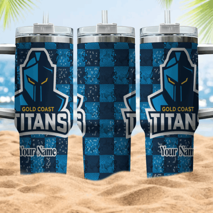 Gold Coast Titans NRL Personalized Stanley Tumbler 40oz Gift for Fans