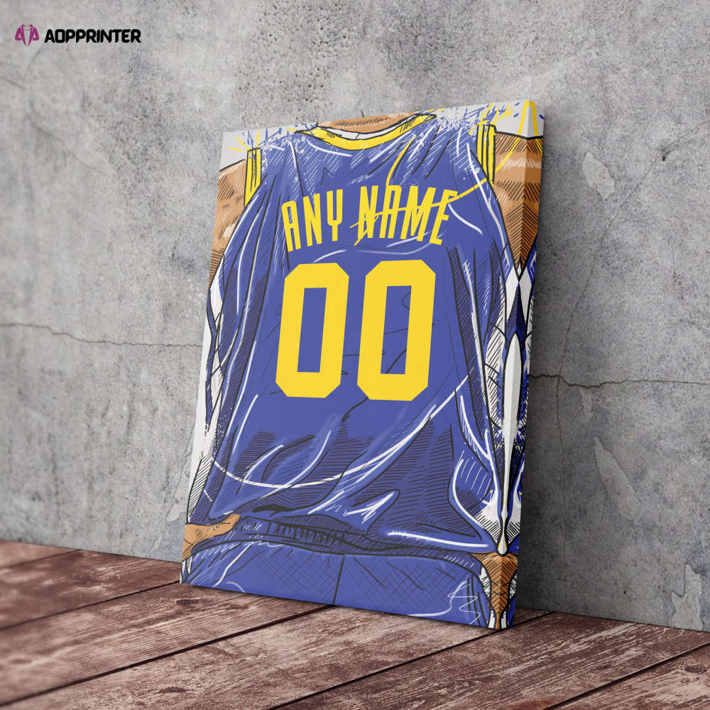 Golden State Warriors Jersey Personalized Jersey NBA Custom Name and Number Canvas Wall Art Home Decor Man Cave Gift Golden State Warriors Jersey Personalized Jersey NBA Custom Name and Number Canvas Wall Art Home Decor Man Cave Gift