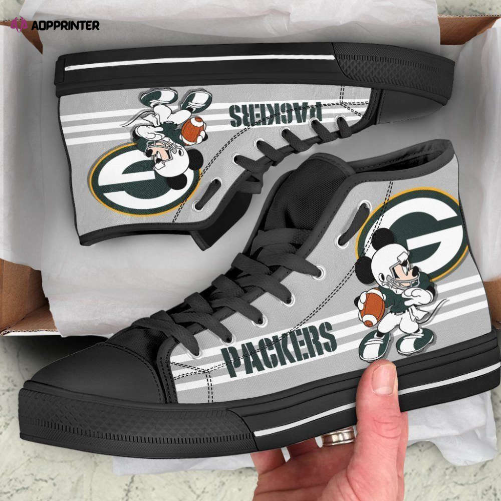 Green Bay Packers High Top Shoes Custom Mickey For Fans Green Bay Packers High Top Shoes Custom Mickey For Fans
