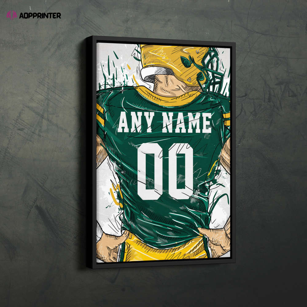 Green Bay Packers Jersey Personalized Jersey NFL Custom Name and Number Canvas Wall Art Home Decor Framed Poster Man Cave Gift Green Bay Packers Jersey Personalized Jersey NFL Custom Name and Number Canvas Wall Art Home Decor Framed Poster Man Cave Gift