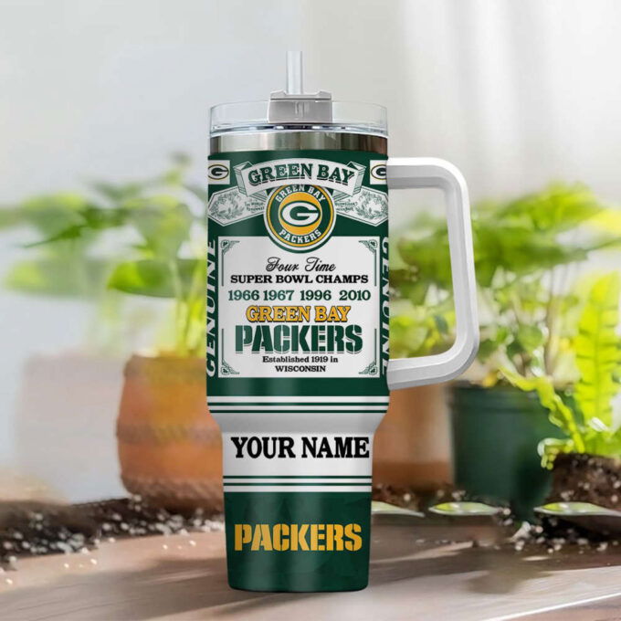 Green Bay Packers NFL Super Bowl Champs Pride Personalized Stanley Tumbler 40Oz Gift for Fans