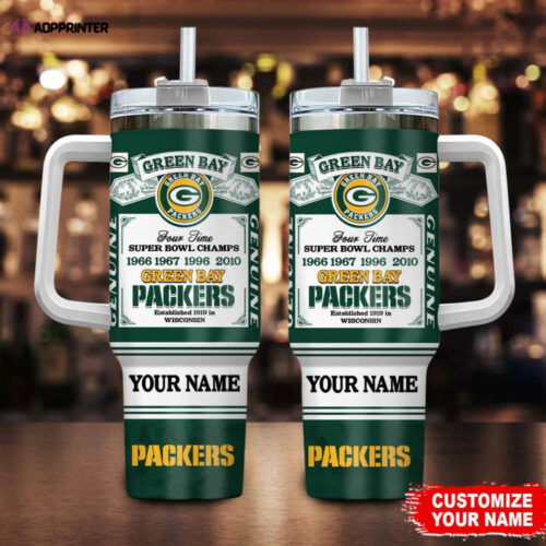 Cart 5 Green Bay Packers NFL Super Bowl Champs Pride Personalized Stanley Tumbler 40Oz Gift for Fans