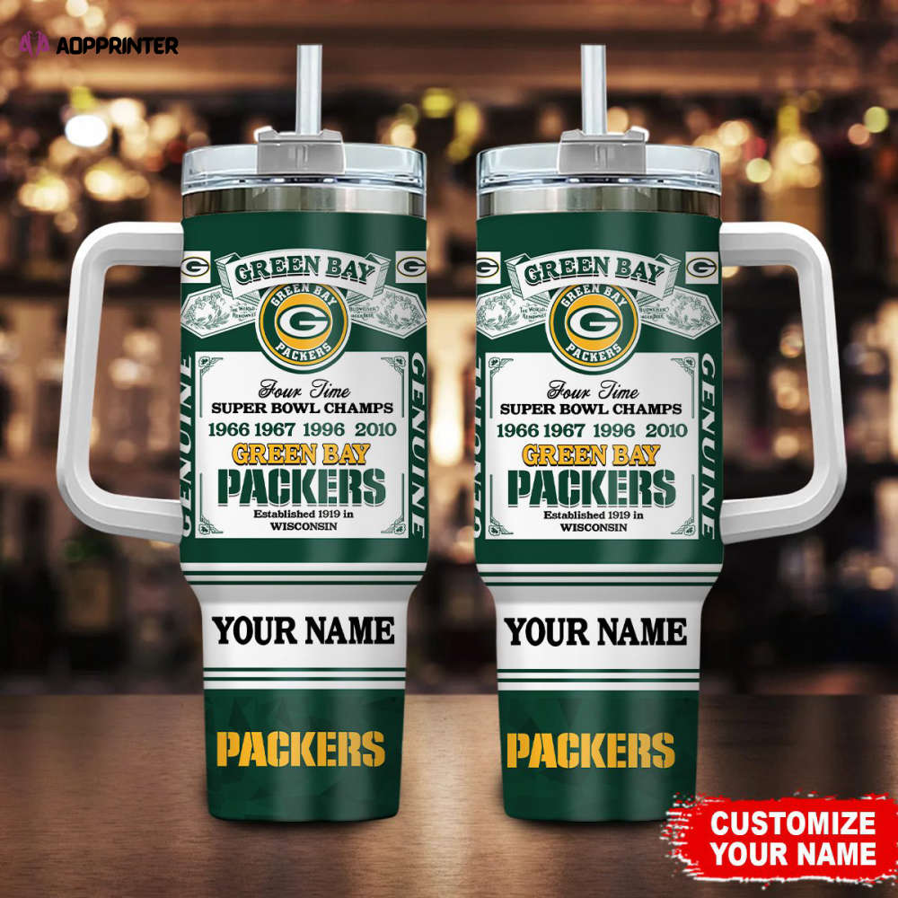 Green Bay Packers NFL Super Bowl Champs Pride Personalized Stanley Tumbler 40Oz Gift for Fans Green Bay Packers NFL Super Bowl Champs Pride Personalized Stanley Tumbler 40Oz Gift for Fans