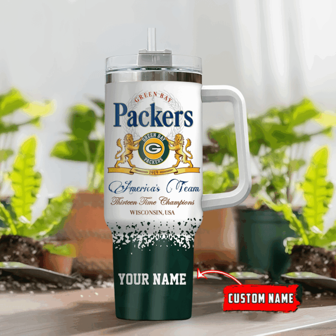 Green Bay Packers Personalized NFL Champions Modelo 40oz Stanley Tumbler Gift for Fans