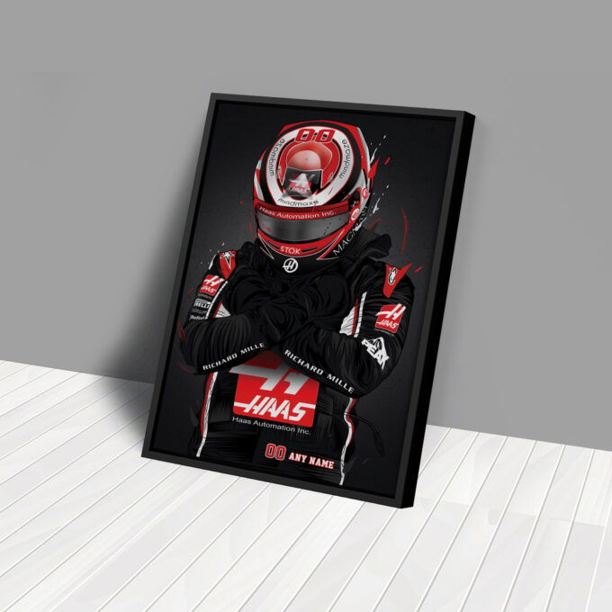 Haas Jersey Formula 1 Personalized Jersey Custom Name and Number Canvas Wall Art Home Decor Framed Poster Man Cave Gift