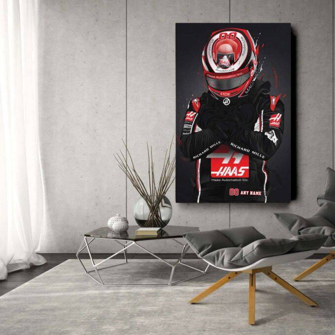 Haas Jersey Formula 1 Personalized Jersey Custom Name and Number Canvas Wall Art Home Decor Framed Poster Man Cave Gift
