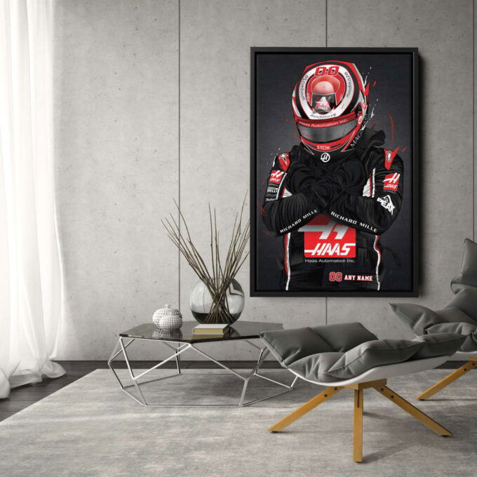 Haas Jersey Formula 1 Personalized Jersey Custom Name and Number Canvas Wall Art Home Decor Framed Poster Man Cave Gift